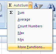 Menampilkan menu AutoSum